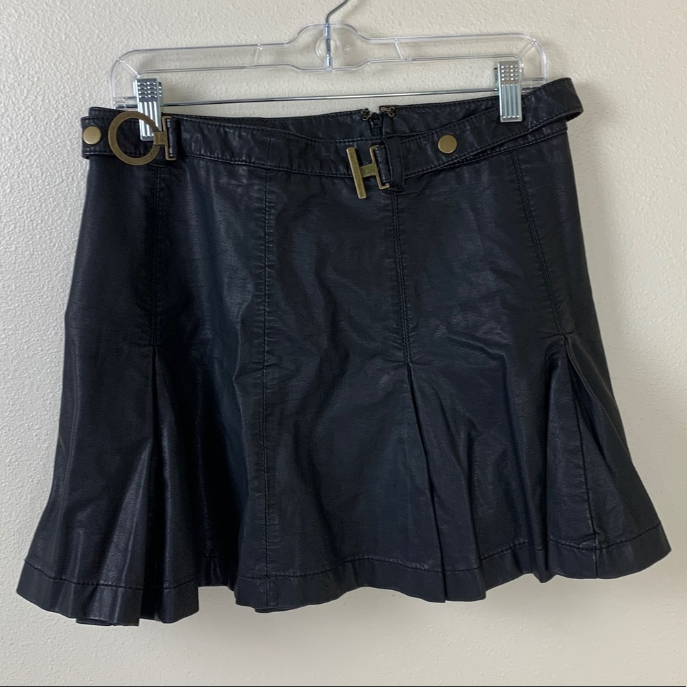 Free People Skirt Size 8 leather skirt Black